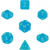 Chessex Frosted Caribbean Blue/White Polydice (7)