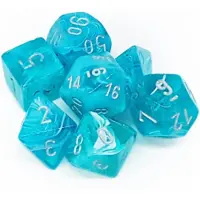 Chessex Cirrus Aqua/Silver Polydice (7)