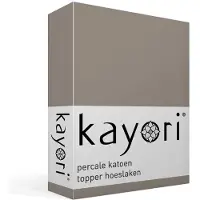 Kayori Topper Hoeslaken Shizu Taupe (Percal)-160 x 210 cm
