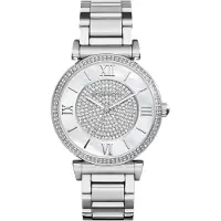 Michael Kors Nieuw Mk3355 Vrouwen Catlin Armband Zilveren Band Horloge Uk Verkoper