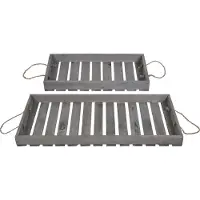Excellent houseware houten dienblad 39/60 cm grijs 2 stuks