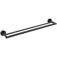 Sapho X-Round dubbele handdoekhouder type 1 65cm zwart