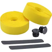 Bbb Cycling Stuurlint Racefiets - Zelfklevend Stuurtape met Stretch Materiaal - Antislip - Lengte: 200cm - Dikte: 2mm - Inclusief Stuurdoppen - Geel - RaceRibbon BHT-01