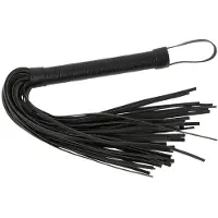 Bad Kitty – Kleine Flogger Zweep met Klassiek Ontwerp en Stevige Striemen - Zwart