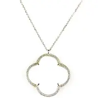 Sophie model Fiori grote klaver collier in zilver grote klaver wit