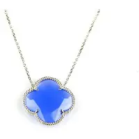 Sophie model Fiori klein ketting in zilver blauwe klaver