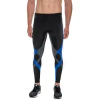 CW-X - Stabilyx Compressiebroek - hardloopbroek - lang - heup, rug en knie ondersteuning - heren - Zwart/Blauw/Grijs - maat M