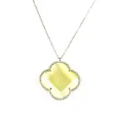 Sophie model Fiori grote klaver collier in zilver grote klaver parelmoer