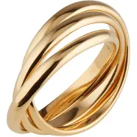 Elli - Elli Ringen Dames Trio Basic Wikkelring in 925 Sterling Zilver verguld