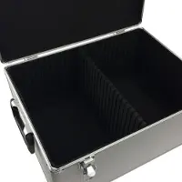 Vdd Vinyl koffer - LP single koffer voor 200 singels zilver aluminium