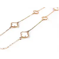 Sophie model Fiori open klavers collier in zilver roze verguld witte klavers