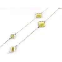 Sophie model Fiori gesloten klavers collier in zilver parelmoer klavers