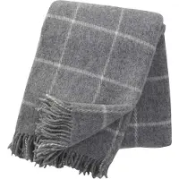 Klippan Yllefabrik Vinga wollen plaid lichtgrijs
