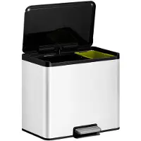 EKO - Essential 2 Recycler pedaalemmer 20+9 liter - Steel Polypropylene - Weiß