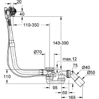 GROHE Talentofill - Badvul, badafvoer en overloop basisgarnituur 28991000