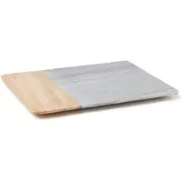 Wooden Amsterdam Marmeren Serveerplank - BWARI - Mangohout & Grijs Marmer - Small (2 x 23.5 x 16.5 cm)