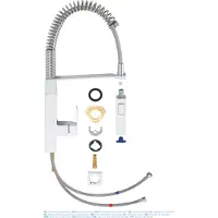 GROHE Eurocube 1 gats keukenkraan medium met professionele handdouche chroom