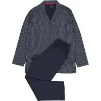 Götzburg Pyjama lang navy / grijs
