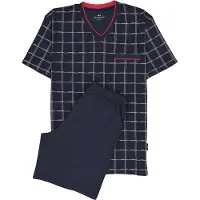 Götzburg heren shortama, blauw met rood en wit geruit