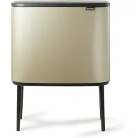 Brabantia Bo Touch Bin Prullenbak - 3 x 11 liter - Afvalscheiding - Metallic Gold