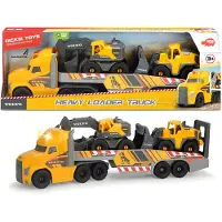 Dickie Toys Vrachtwagen m. Werkwagens - Mack/Volvo Zware Lader T - - OneSize - Werkvoertuigen