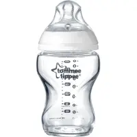 Tommee tippee Natural Start glazen babyfles - Set van 1 x 250ml baby fles - Lage toevoersnelheid 0m+