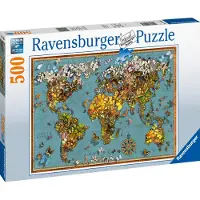 Ravensburger Puzzel 500 stukjes - Wereldkaart van vlinders - - Landschap en natuur - Gemengd