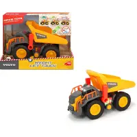 Dickie Toys Volvo speelgoed kipper met gewichtsensoring, heftruck, vrachtwagen kipper, herkent 3 verschillende gewichtsgraden, verstelbare laadbak, licht en geluid, inclusief batterijen, 30 cm