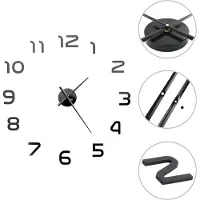 vidaXL - 3D-wandklok - 100 - cm - XXL - modern - zwart
