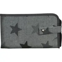 Dooky 3-in-1 Changing Pack – Grey Stars - Compact Verschoningsmatje voor Onderweg met Luiers & Babydoekjes Vakjes – Zacht, Stijlvol & Gemakkelijk Schoon te Maken
