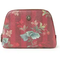 Pip studio Leafy stitch toilettas van leer met bloemenprint