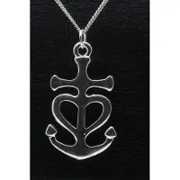 MOOYE ® - Collectie Zilveren Hoop, geloof en liefde ketting hanger - massief XL