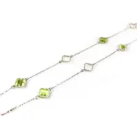 Sophie model Fiori open klavers collier in zilver groene klavers