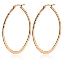 Cilla Jewels Ovale oorbellen Edelstaal Rose-30mm