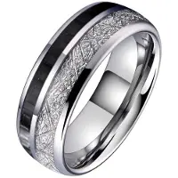 TJ Tom Jaxon Wolfraam heren ring Carbon Vermiculiet Inlay-21.5mm