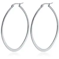 Cilla Jewels Ovale oorbellen Edelstaal Zilverkleurig-30mm