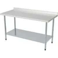 CombiSteel Professionele Demontabele RVS Werktafel | Bodemschap | Opstaande rand | Demontabel | 100cm| | 7490.0065 | Horeca