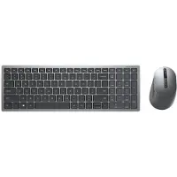 Dell Compact toetsenbord en muis – KM7120W - Scandinavisch (QWERTY), Volledige grootte (100%), Draadloos, RF draadloos + Bluetooth, QWERTY, Grijs, Titanium, Inclusief muis