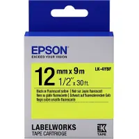 Epson LK-4YBF tape zwart op fluorescerend geel 12 mm (origineel)