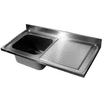 CombiSteel Spoeltafelblad - 2 Rechts - 200 X 60cm - 7013.1405 - Horeca & Professioneel