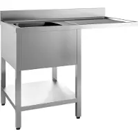 CombiSteel Spoeltafel Met Vaatwasseruitsparing - 140x70cm - Links - 7452.0475 - Horeca & Professioneel