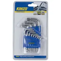 Kinzo Inbussleutels torxschroeven vorm set 13-delig - Inbus/torx hex key gereedschap set