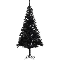 vidaXL Kunstkerstboom met standaard 180 cm PVC zwart