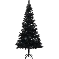 vidaXL Kunstkerstboom met standaard 150 cm PVC zwart