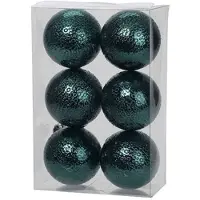 Cosy & Trendy 18x Petrol blauwe kunststof kerstballen 6 cm - Cirkel motief -