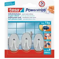 TESA 6x Powerstrips ovale haken chroom small - Klusbenodigdheden -
