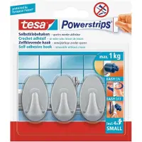 TESA 9x Powerstrips ovale haken mat chroom small - Klusbenodigdheden