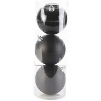 Cosy & Trendy 6x Grote kunststof/plastic kerstballen zwart 15 cm -
