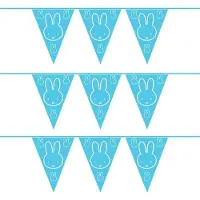 Nijntje Set van 3x stuks blauwe thema geboorte vlaggenlijnen van 6