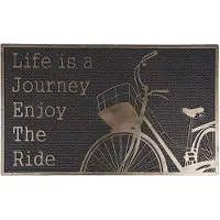 Clayre & Eef Deurmat | 75*45*1 cm | Bruin | Kunststof | Rechthoekig | Life is a